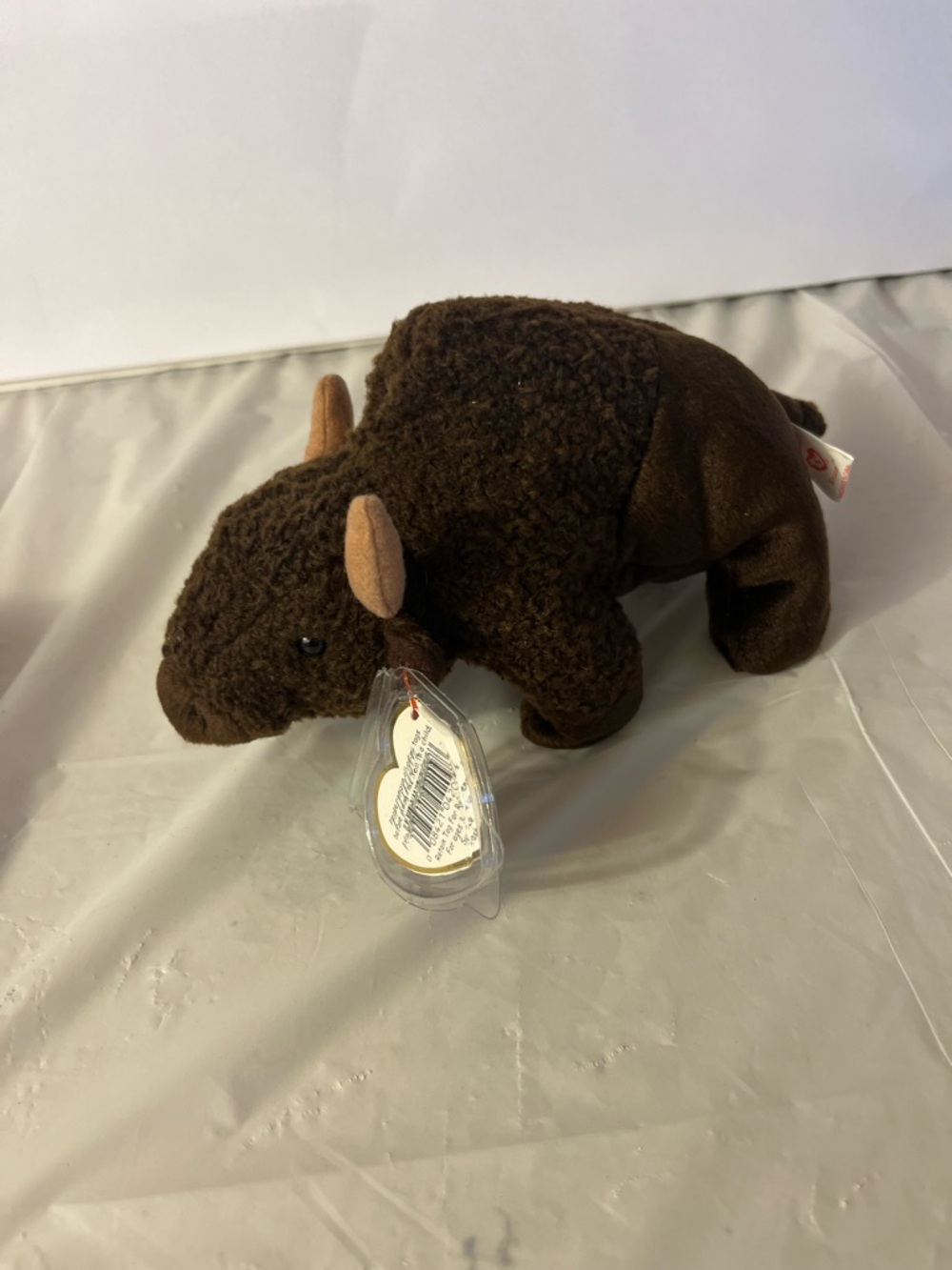 Plush Brown Buffalo Stuffed Animal Roam Beanie Baby